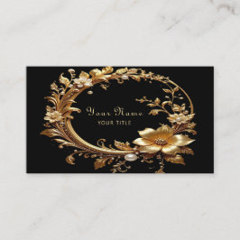 Cartão De Visita Golden Floral Ornate Frame Business Card