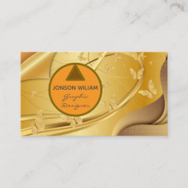 Cartão De Visita Golden Graphic Designer Business Card | Minimalist