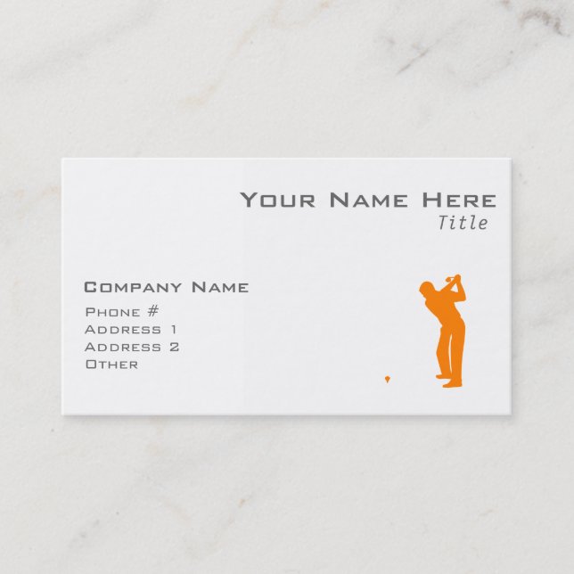 Cartão De Visita Golf Laranja (Frente)