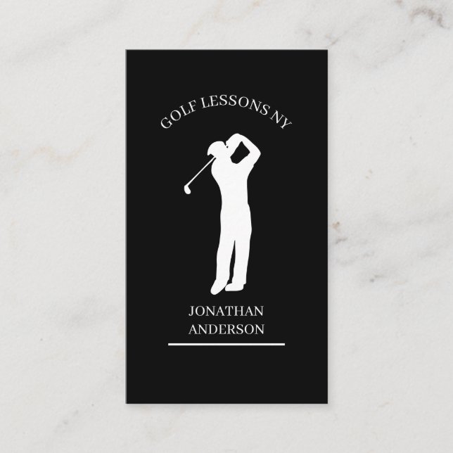 Cartão De Visita Golf Lehrer  Schwarz Weiß (Frente)