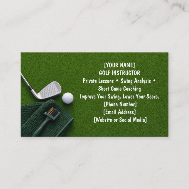 Cartão De Visita Golfe com Nome para golfista  (Frente)
