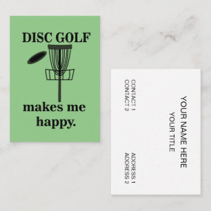 Cartão De Visita Golfe de Disco Frisbee Esporte Golfista Golfe de D