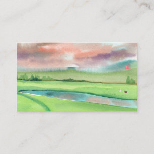 Cartão De Visita Golfe em Aquarela