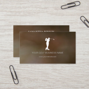 Cartão De Visita Golfe Profissional Preto Moderno Personalizado
