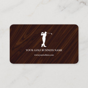 Cartão De Visita Golfe Profissional Preto Moderno Personalizado