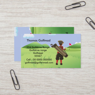 Cartão De Visita Golfista Personalizado Divertido no campo de golfe