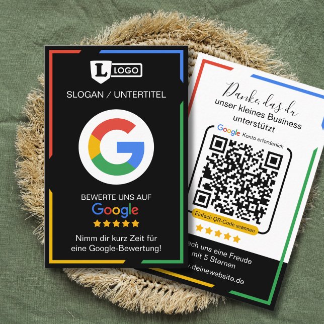 Cartão De Visita Google Bewertungskarte with QR code Business Card  (Google Rezensions-Karten)