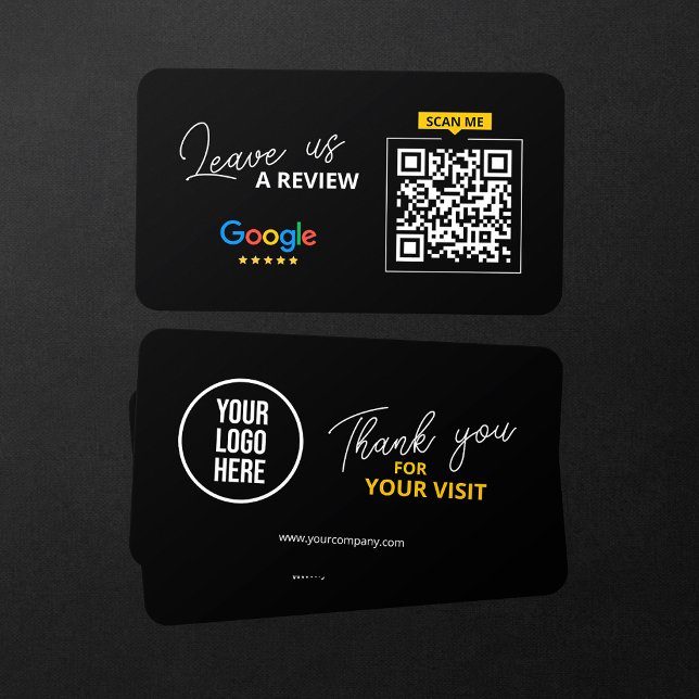 Cartão De Visita Google nos deixe Rever código QR Negócios Obrigado (Criador carregado)