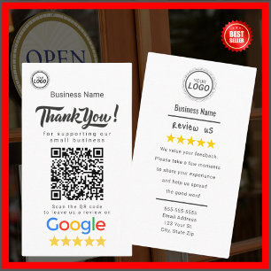 Cartão De Visita Google Review Card com Modelo de link de código QR