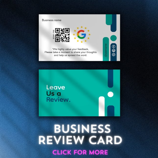 Cartão De Visita Google Review My Business Modern Qr Code (Google Review My Business Modern Qr Code Business Card)