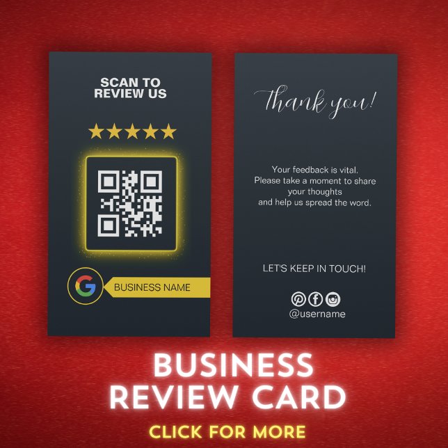 Cartão De Visita Google Review My Business Script Obrigado Qr Code (Google Review My Business Script Thank you Qr Code Business Card)