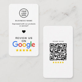 Cartão De Visita Google Review with QR Code Na moda Modern
