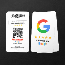 Cartão De Visita Google Reviews QR Code Rate My Business 5 Star