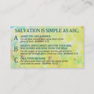 Cartão De Visita Gospel ABC Salvation Christian Evangelism KJV