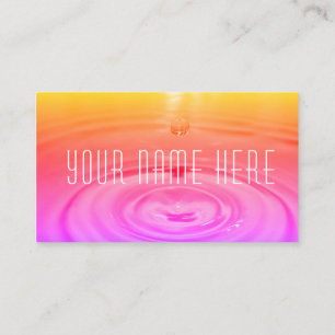 Cartão De Visita gota d'água saltando ondulações cor-de-rosa