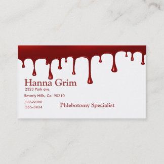 Cartão De Visita Gotejamento sangrento do sangue