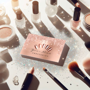 Cartão De Visita Gotejamentos magros do Manicure do rosa do rosa do