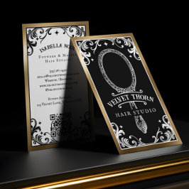 Cartão De Visita Gothic Vintage Hair Stylist Beauty Salon Black Bus