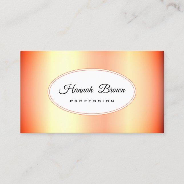 Cartão De Visita Gradação de Cor do Mâncreas Laranja Brilhante Suns (Frente)