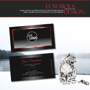 Cartão De Visita Gradação Vermelha Moderna Preta e Branca - Adicion