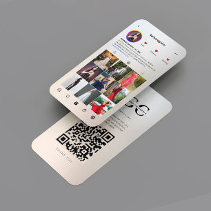 Cartão De Visita Grade Dourada do Instagram do Designer de Gotas Mo