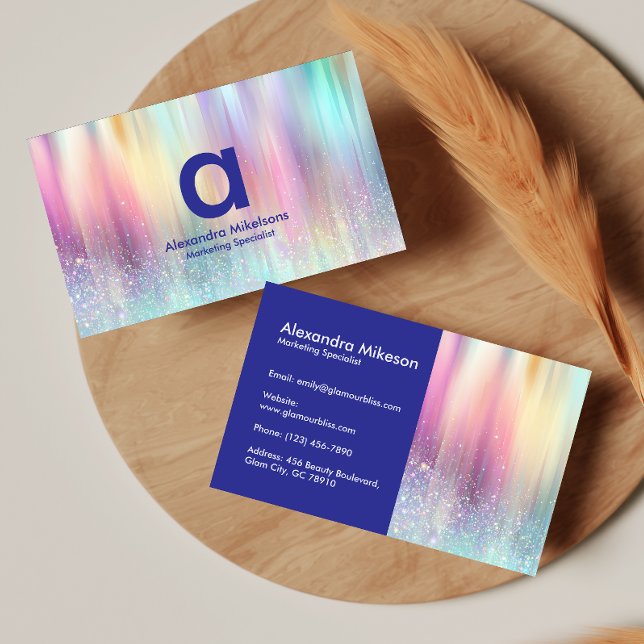 Cartão De Visita Gradiente Arco-íris Design Profissional (Criador carregado)
