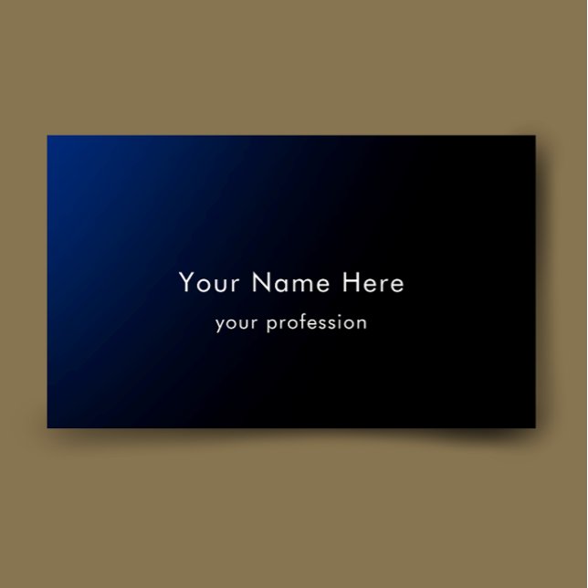 Cartão De Visita Gradiente Azul Moderno Estiloso Personalizado Prof (Personalize this simple stylish blue gradient professional business card template.
)