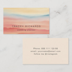 Cartão De Visita Gradiente de Abstrato de Aquarela Minimalista