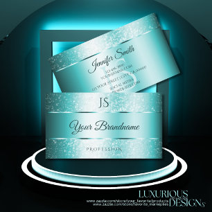 Cartão De Visita Gradiente de Lábio Luminoso Elegante e Iniciais Mo