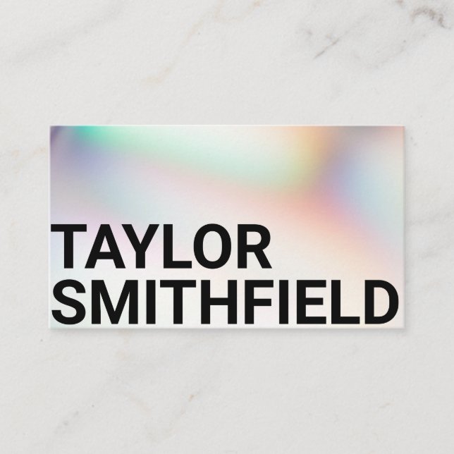 Cartão De Visita Gradiente de Tipografia Pérola (Frente)