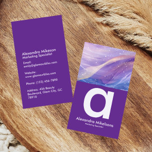 Cartão De Visita Gradiente Holográfico Galáxia Pastel Elegante