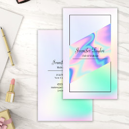 Cartão De Visita Gradiente Holográfico Moderno e Mínimo