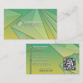 Cartão De Visita Gradiente Moderno 3D Código QR Geométrico Abstrato