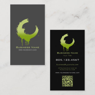 Cartão De Visita Gradiente Neon Verde Splash • Personalizável