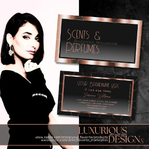 Cartão De Visita Gradiente preto-quic Dourado do Rosa de luxo Glamo