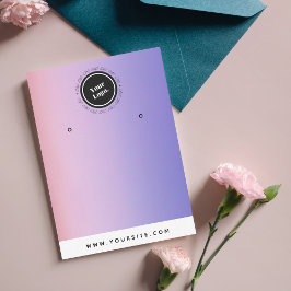 Cartão De Visita Gradiente rosa púrpura adicione o seu logotipo com