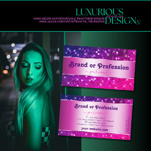 Cartão De Visita Gradiente Roxo Cor-de-rosa - Estrelas de Brilho