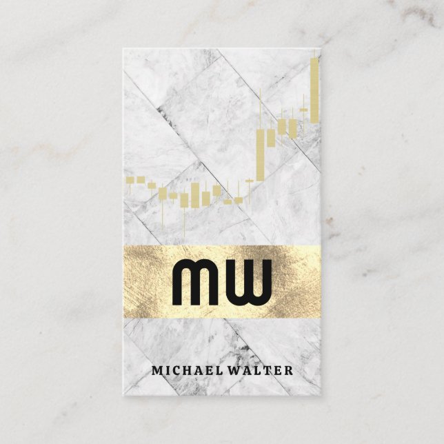 Cartão De Visita Gráfico Candlestick | Padrão do Azulejo (Frente)