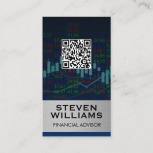 Cartão De Visita Gráfico de ações financeiras   Verificação de