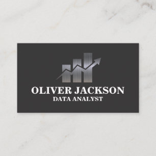 Cartão De Visita Gráfico de Bar de Gráfico Metálico   Investimentos