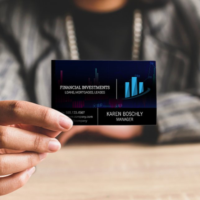 Cartão De Visita Gráfico do Mercado de Ações (Criador carregado)