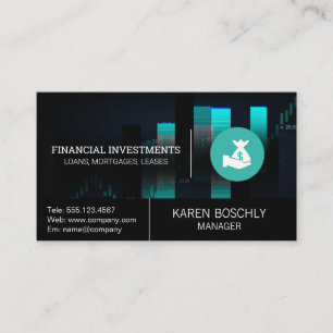 Cartão De Visita Gráfico do mercado de ações  Bolsa de Dinheiro