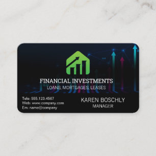 Cartão De Visita Gráfico dos mercados financeiros Logotipo do grá