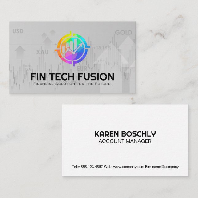 Cartão De Visita Gráfico financeiro | Capital próprio e produtos de (Frente/Verso)