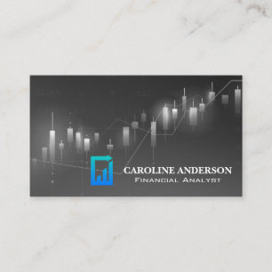 Cartão De Visita Gráfico financeiro   Gráfico Candlestick