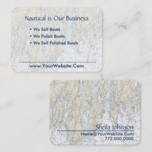 Cartão De Visita Gráfico náutico limpo de Boothbay Harbor Maine
