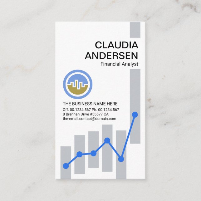 Cartão De Visita Gráfico Simples de Bar de Ações (Frente)