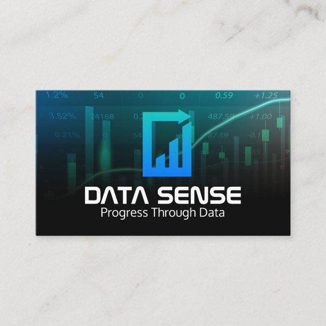 Cartão De Visita Gráficos de Dados | Logotipo de Análise | Finanças (Frente)