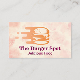 Cartão De Visita Gráficos de Hambúrguer Voando   Restaurante