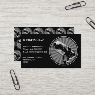 Cartão De Visita Gráficos de Microfone Retrô